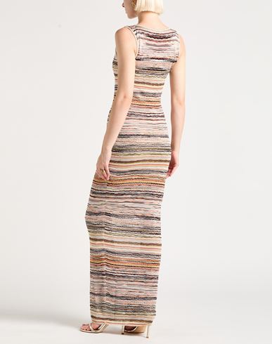 Woman Maxi dress Beige Size 10 Viscose, Metallic fiber, Elastane, Polyamide
