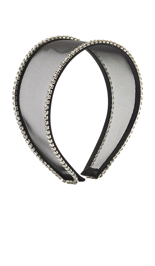 LELET NY Ella Mesh Crystal Headband in Black