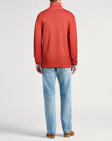 Man Turtleneck Rust Size L Virgin Wool