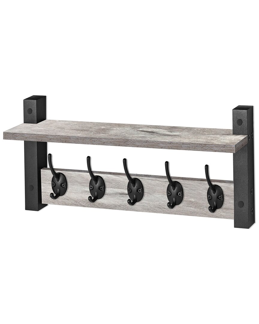 XL Wall Mount Coat Hooks Floating Shelf
