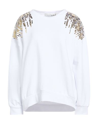 Woman Sweatshirt White Size S Cotton, Polyester