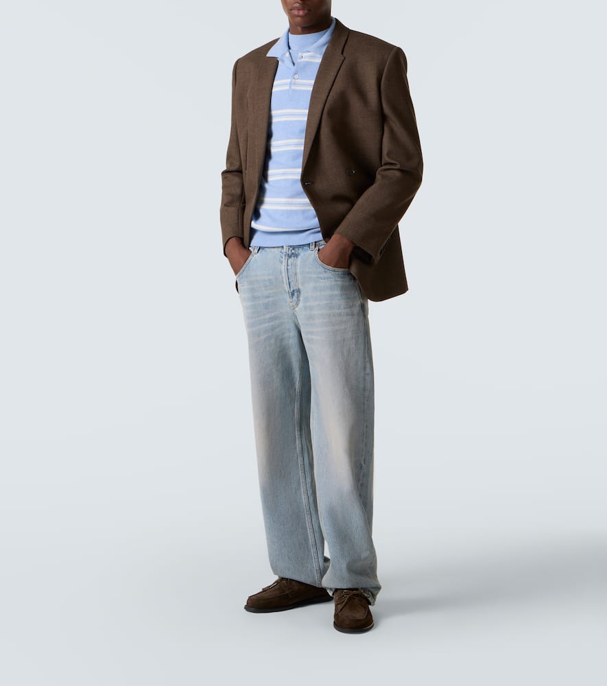 Mr Swansea striped cashmere polo sweater
