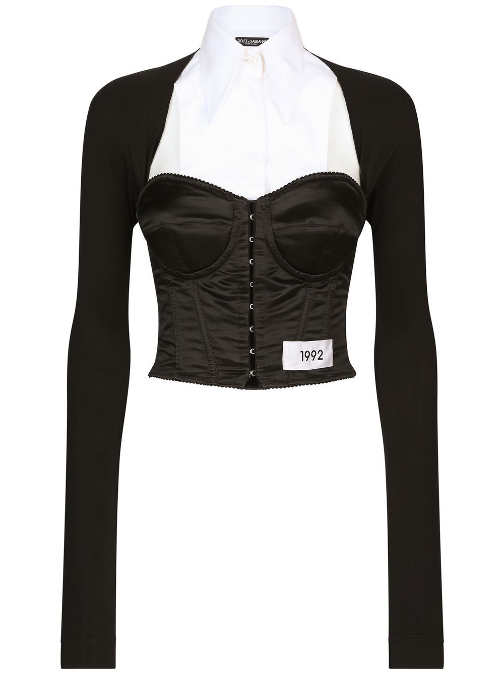 KIM DOLCE&GABBANA layered-shirt corset top - Black