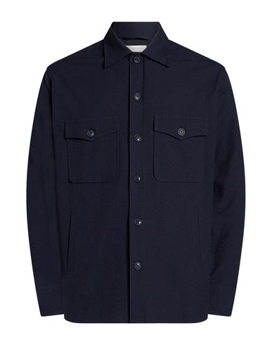 Man Jacket Navy Size L Cotton, Elastane