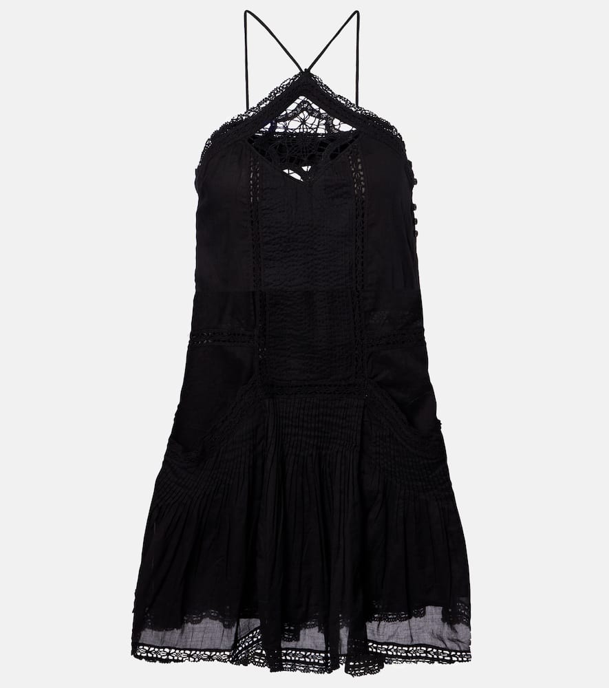 Geraldin lace-trimmed cotton minidress
