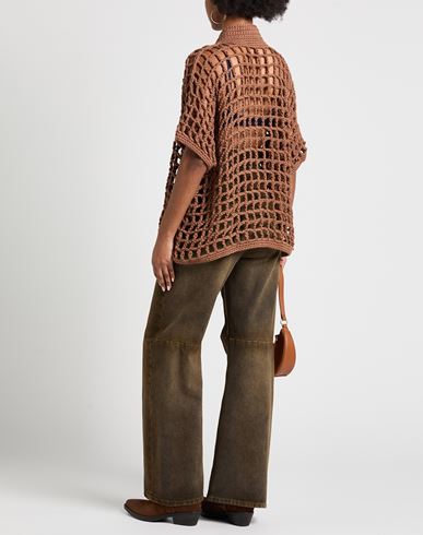 Woman Cardigan Light brown Size L Tanguis cotton