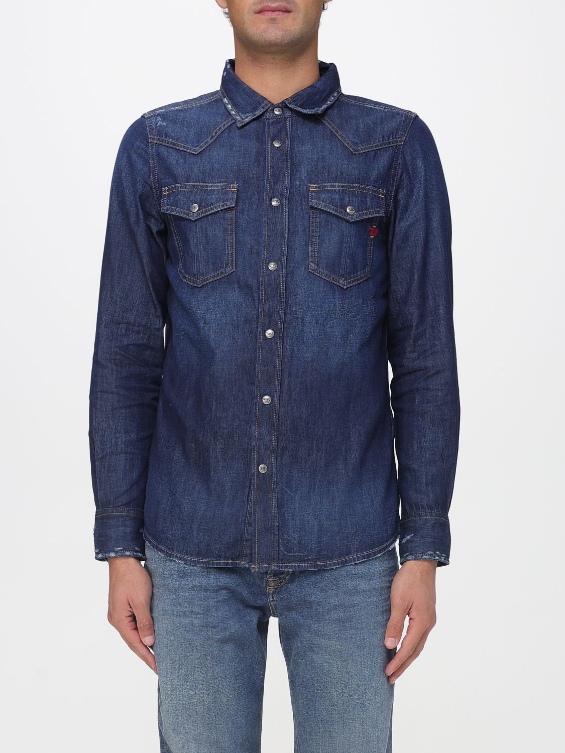 Shirt Men color Denim