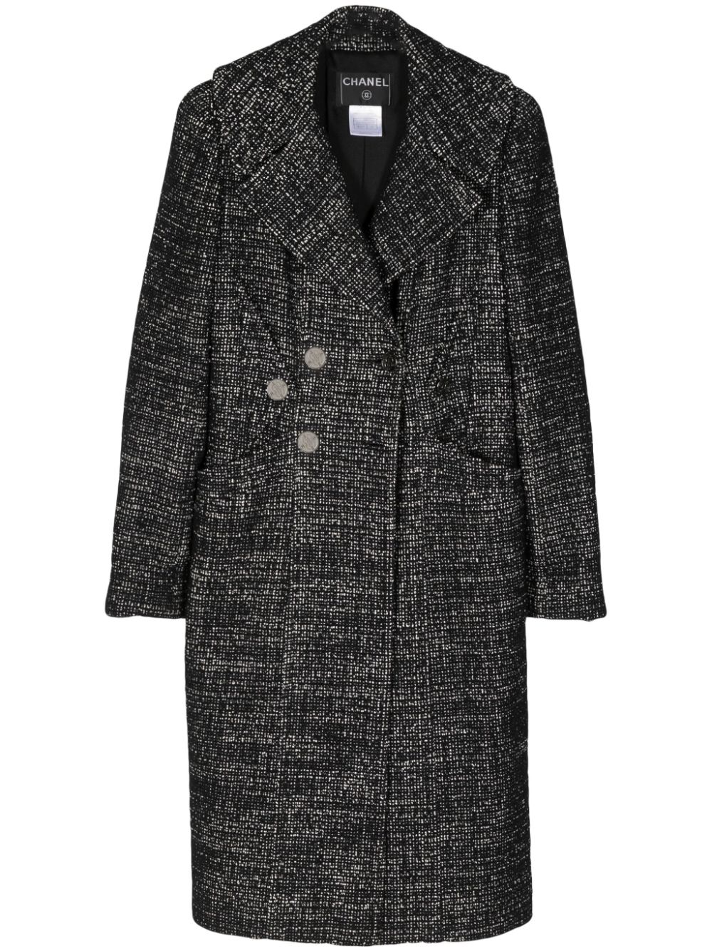 2000 double-breasted coat - Black