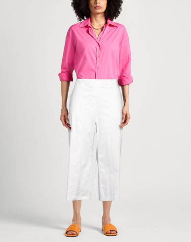 Caractère Woman Pants White Size 10 Cotton, Elastane