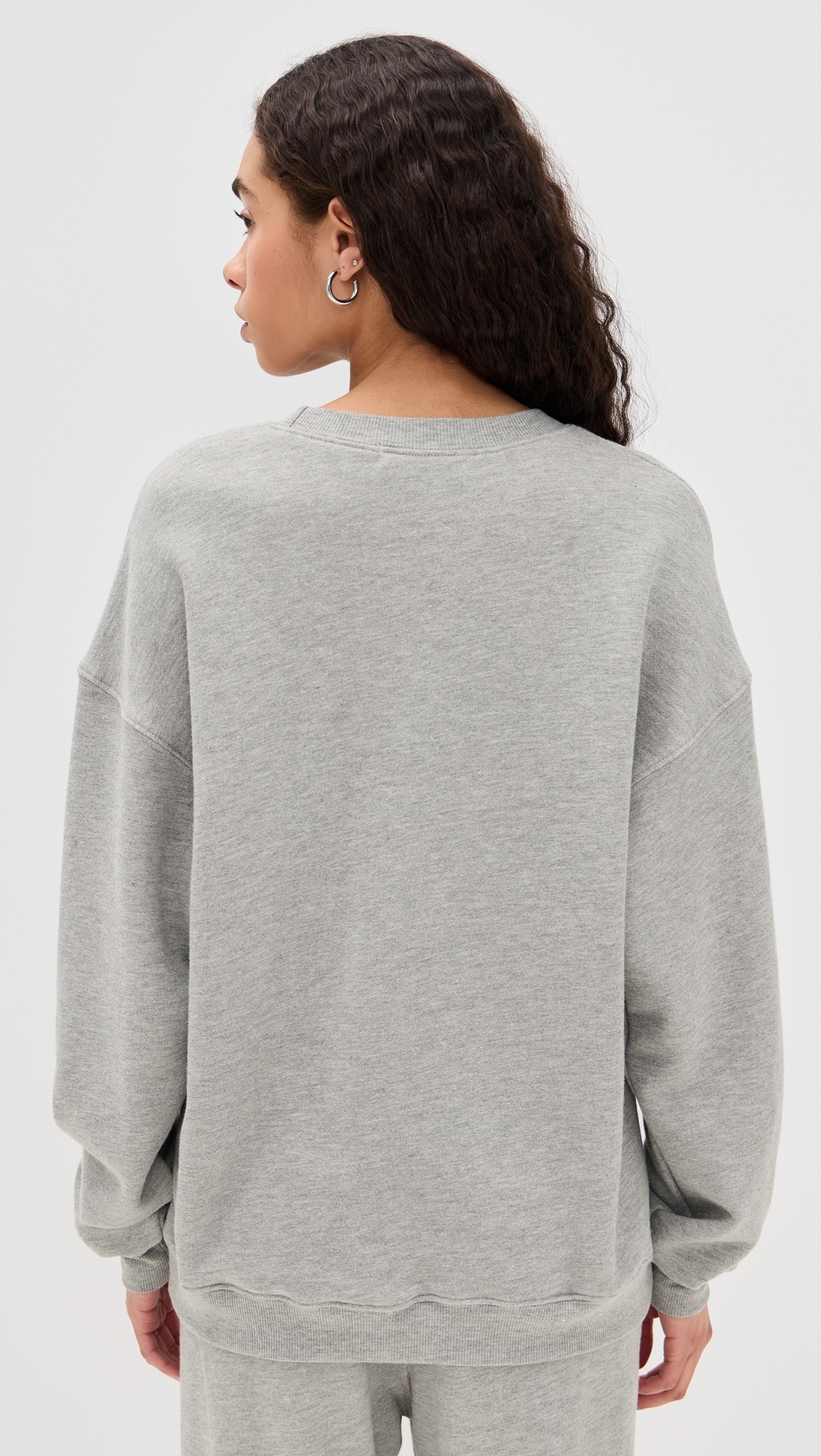 Eterne Oversized Crew Neck Sweatshirt Heather Grey 