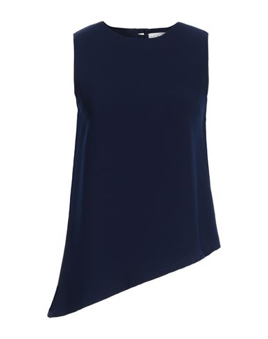 Woman Top Navy Size M Polyester, Polyurethane