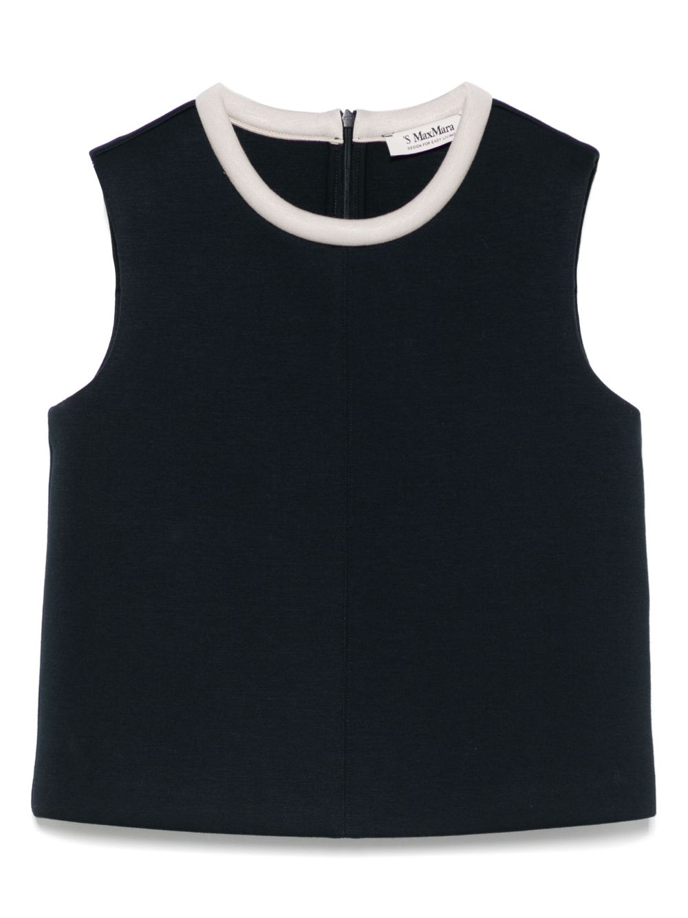 Contrast-trim top - Blue