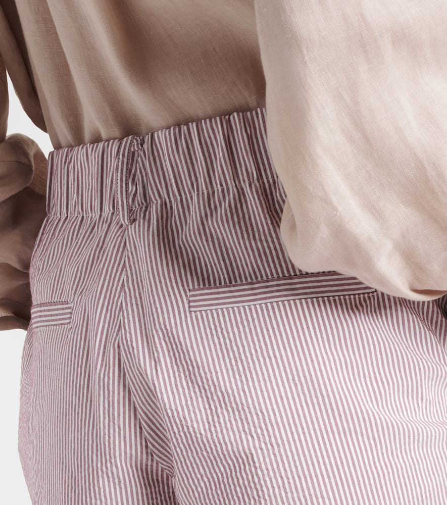 Striped cotton-blend Bermuda shorts