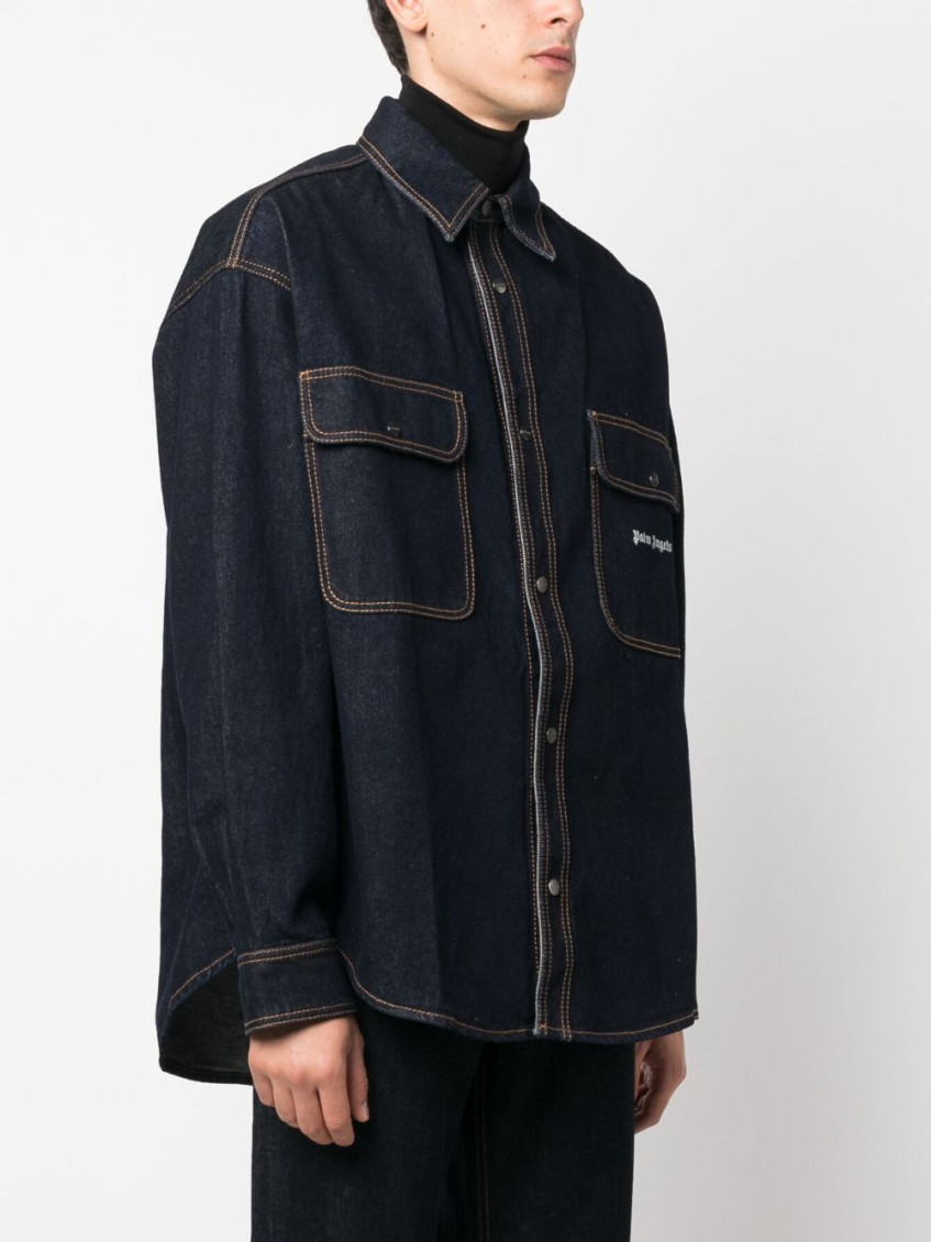 Logo Raw Wash Denim Shirt