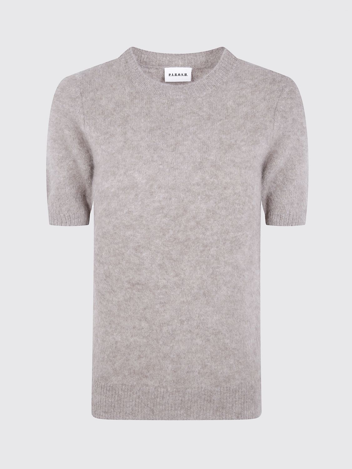 Short-Sleeved Crew-Neck Jumper P. A.R. O.S. H. in Yak and Wool Blend