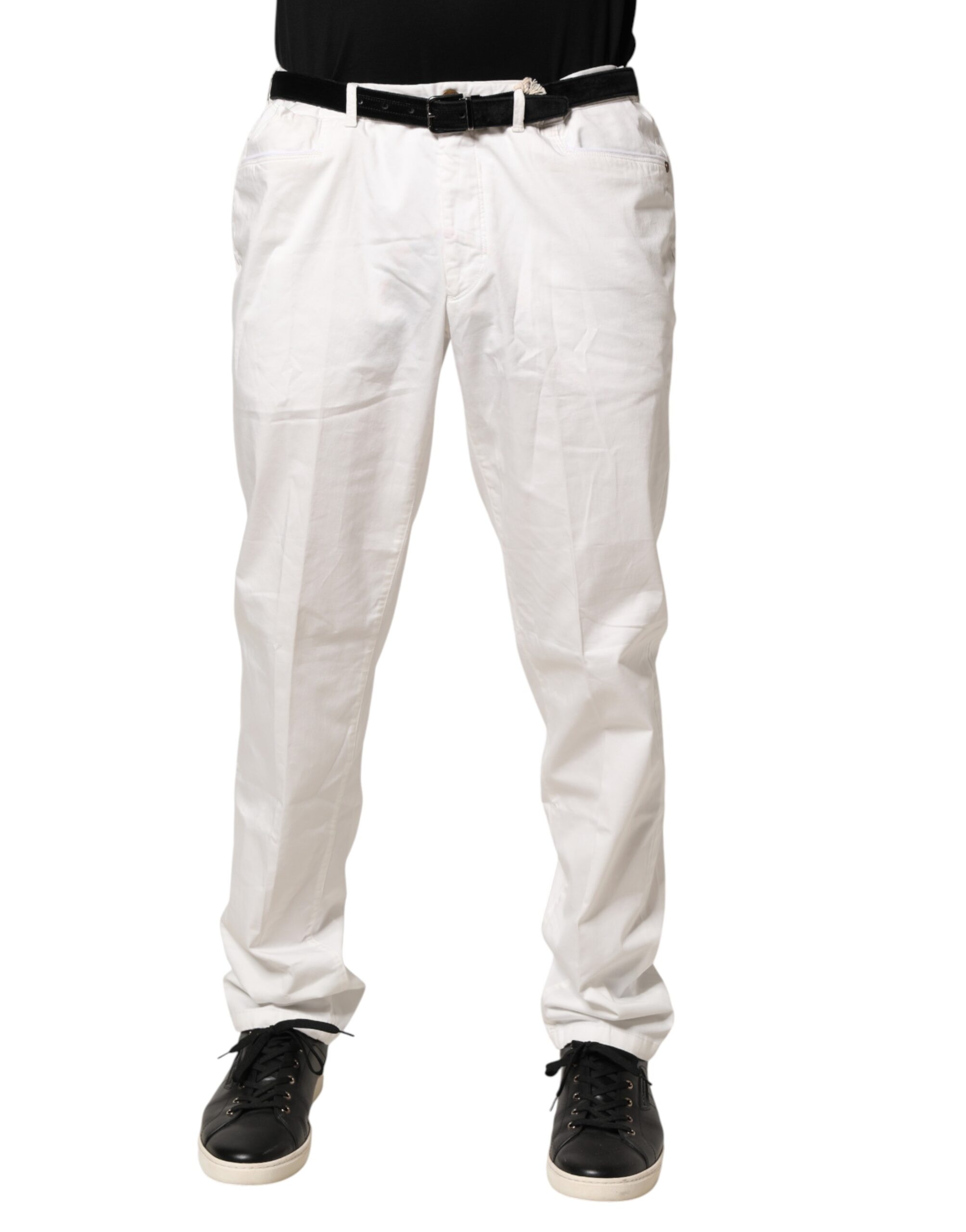 Domenico Tagliente White Tapered Dress Formal Trouser Men's Pants Pre-Owned