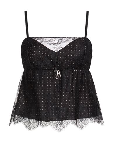 Woman Top Black Size M Polyamide, Polyester, Elastane