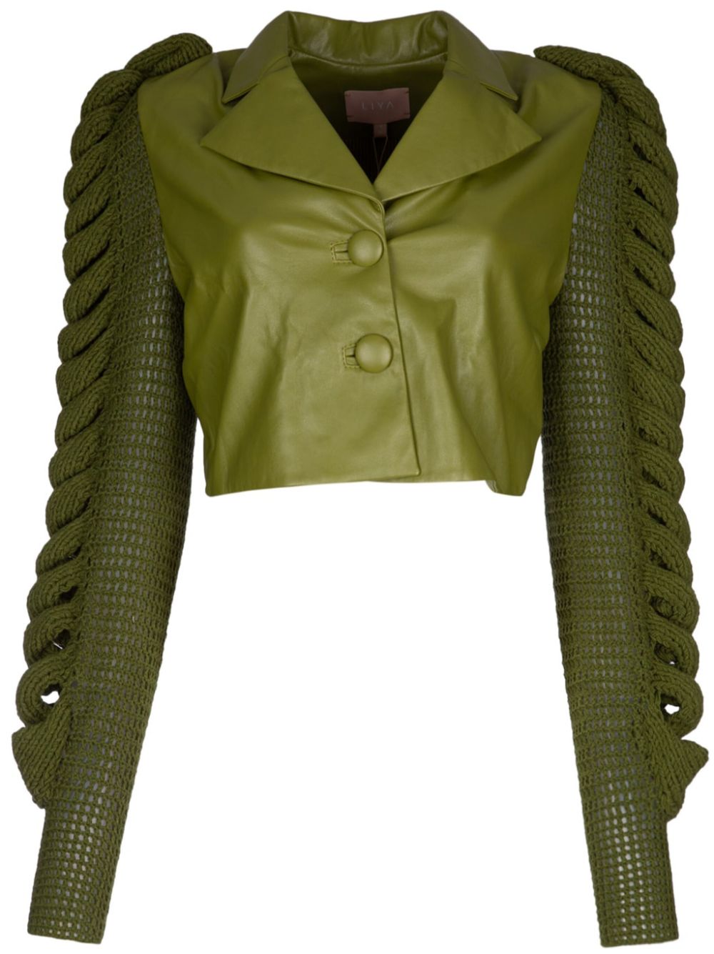 Knitted-sleeve jacket - Green
