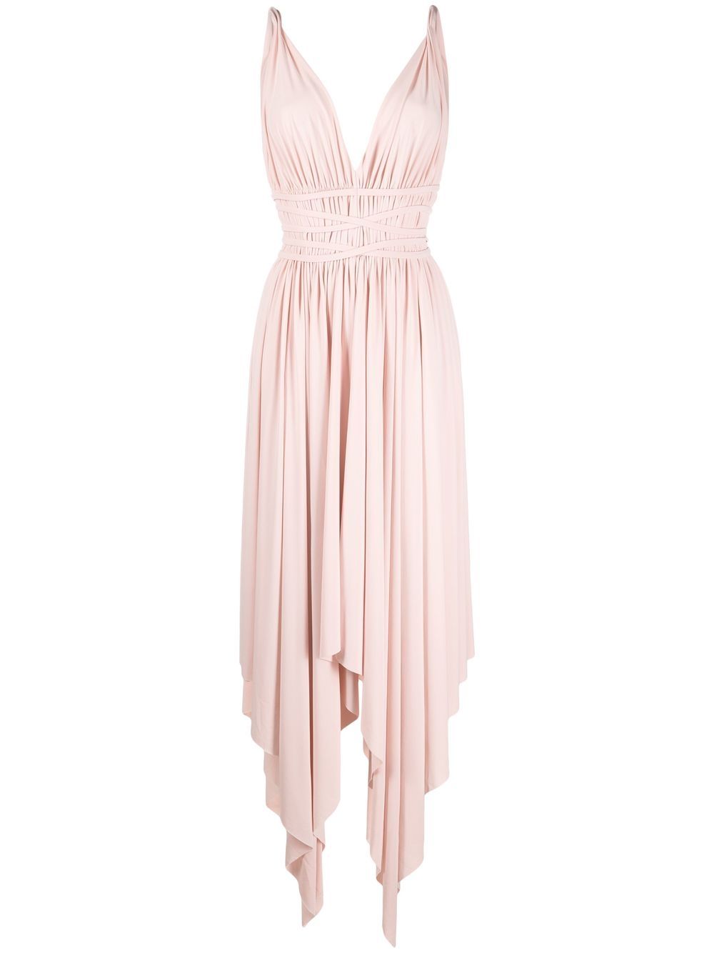 Goddess V-neck draped dress - Pink