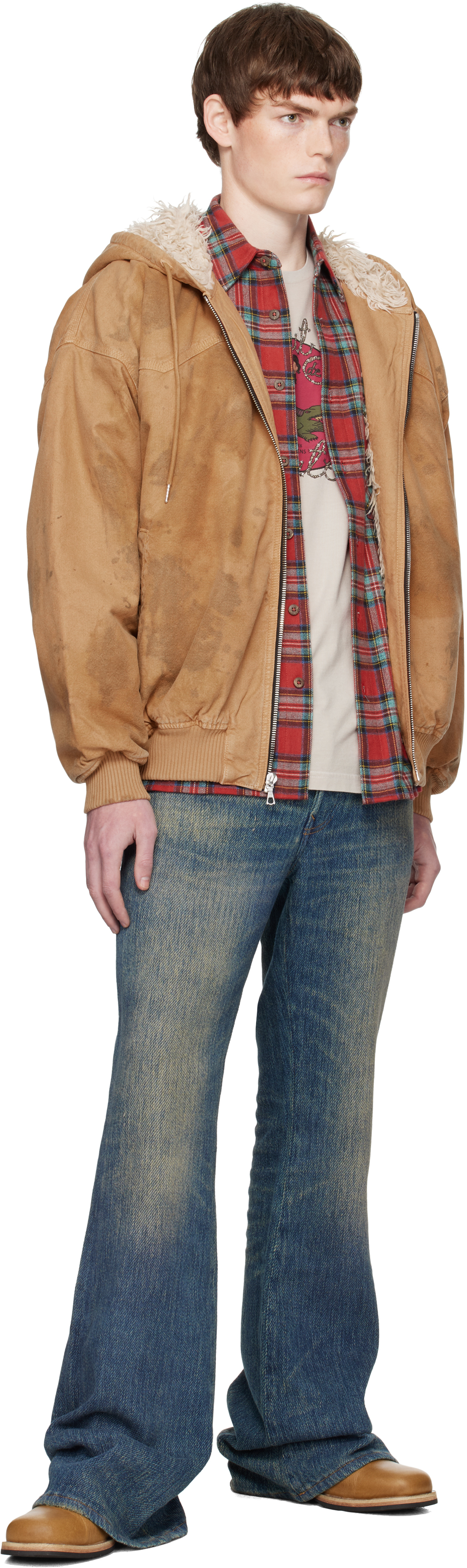Tan Dirty Mike Woven Canvas Lined Jacket