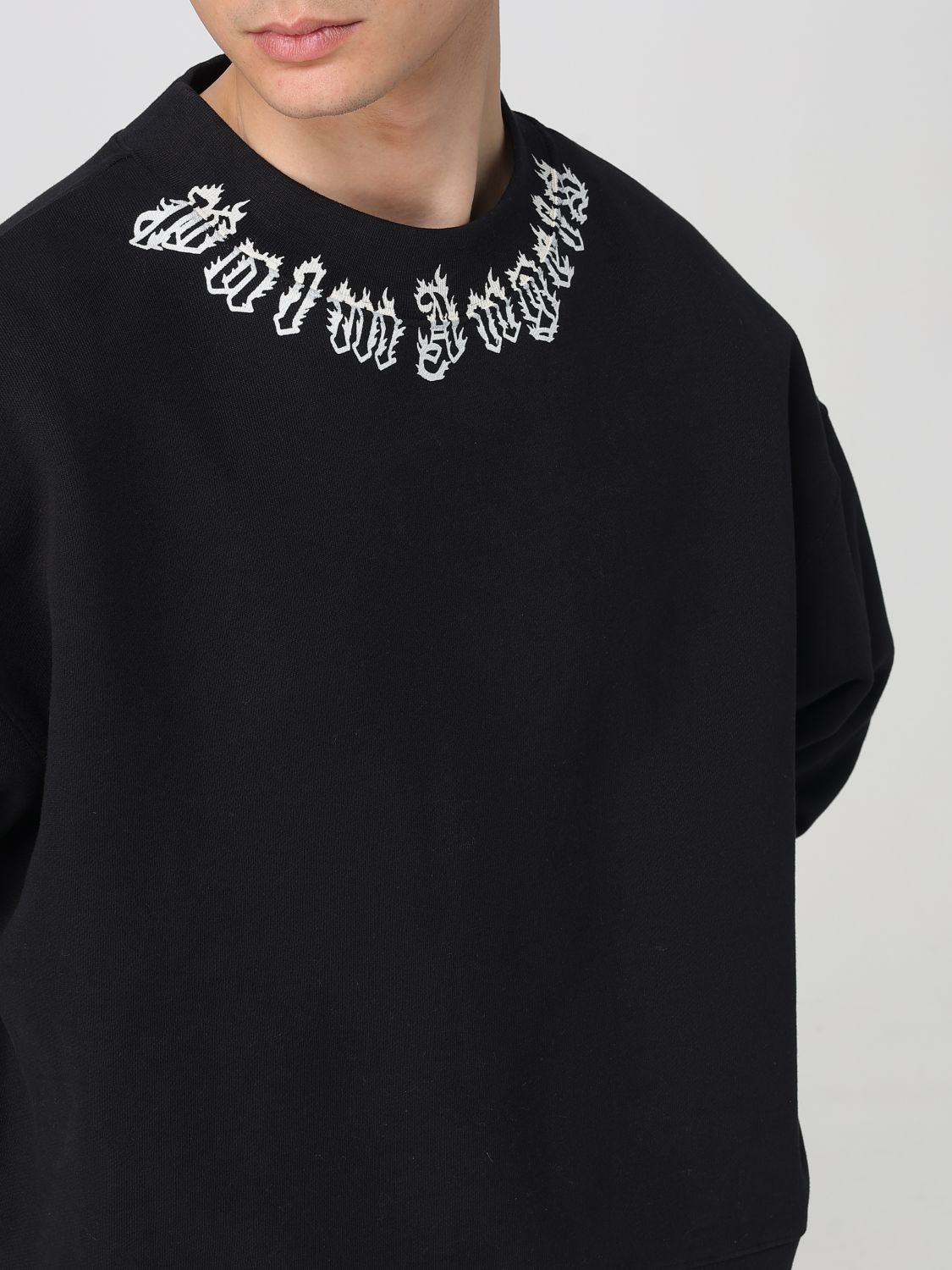 Logo-print cotton sweatshirt - Black