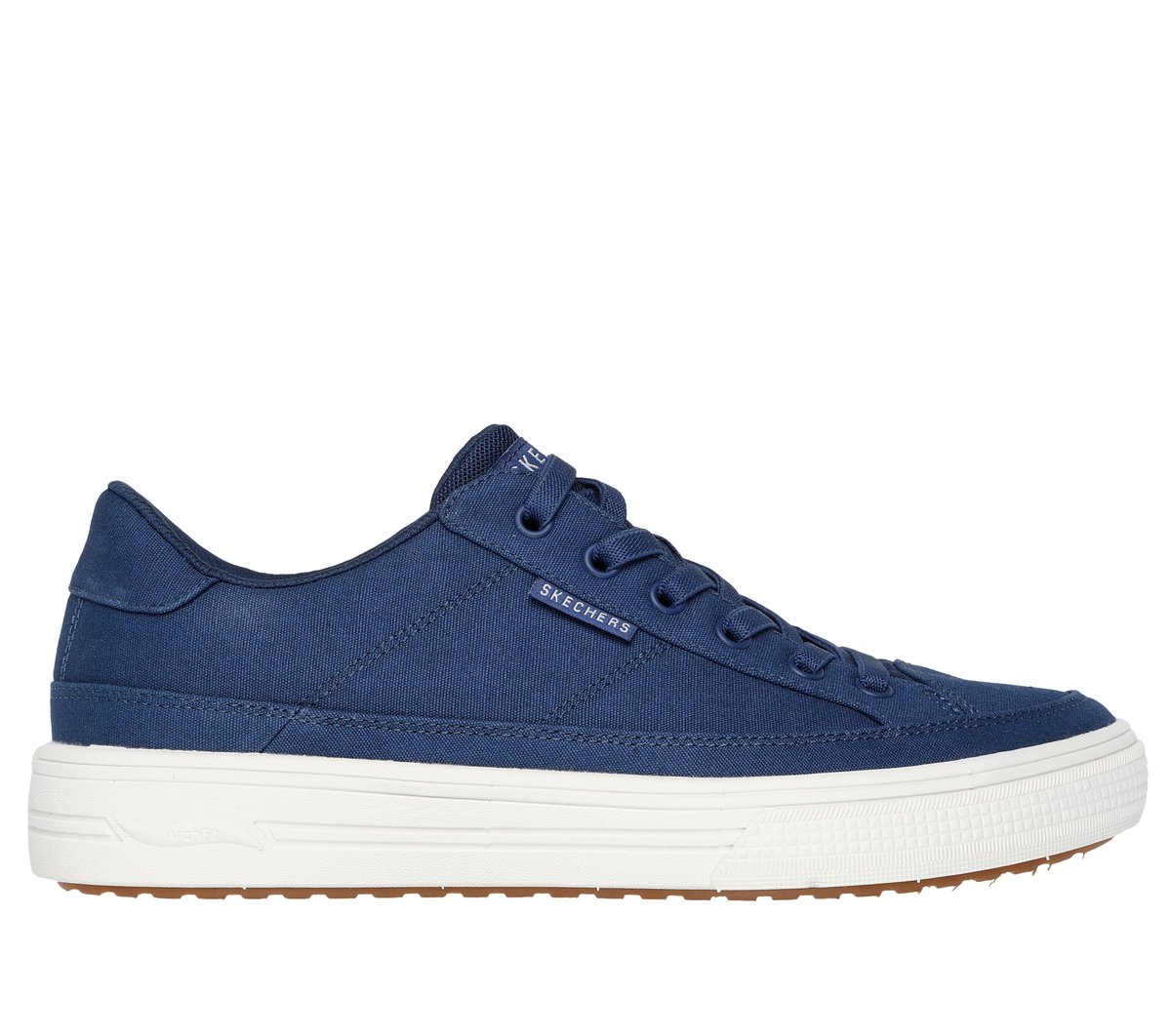 Skechers Men's Arch Fit Arcade - Meet Ya There Sneaker in Navy Blue, 11, Vegan, Machine Washable