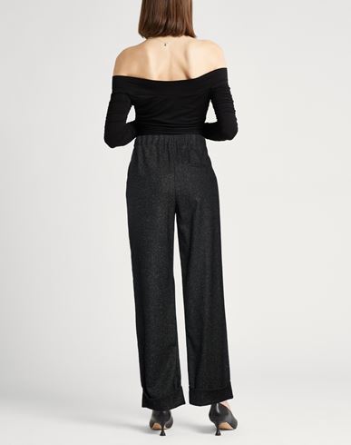 Woman Pants Black Size 4 Wool, Polyester, Acrylic, Silk, Elastane