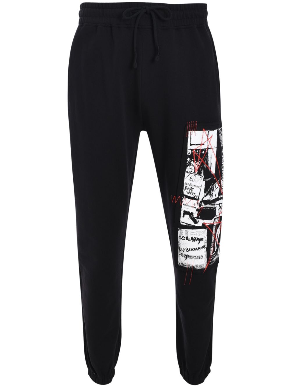 Graphic-print track pants - Black