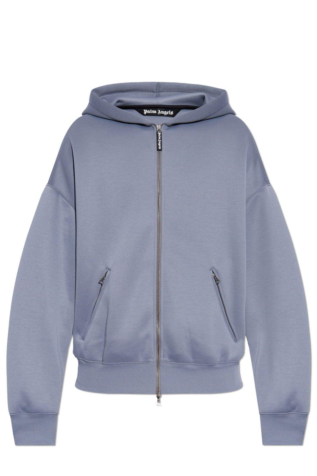 Curved-logo hoodie - Grey