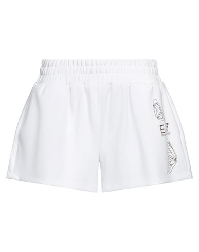 Ea7 Woman Shorts & Bermuda Shorts White Size S Polyester, Modal, Elastane