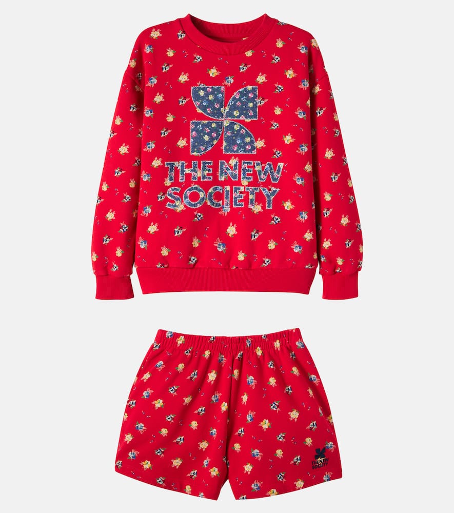 Amapola cotton sweatshirt and shorts set