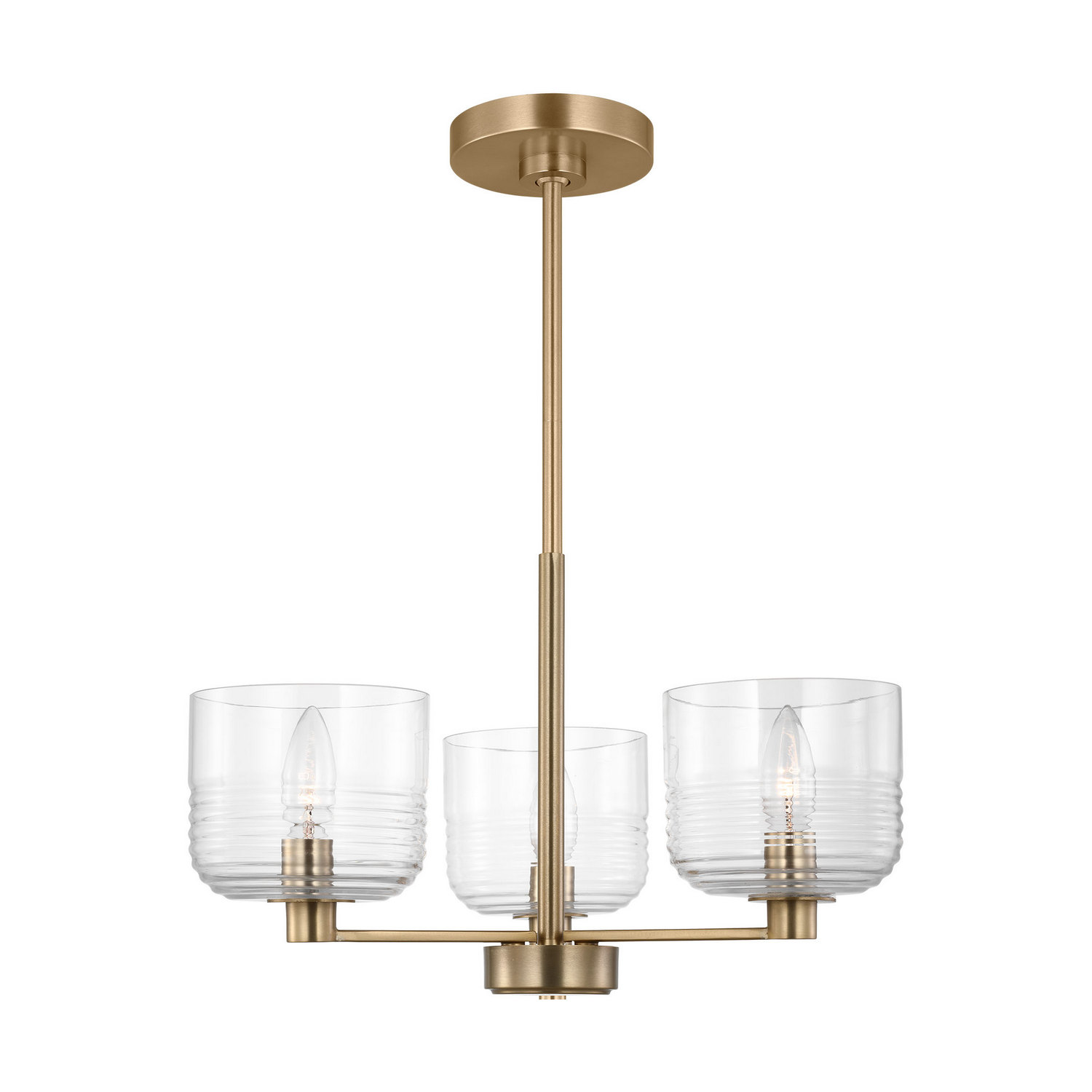 Satin Brass Chandelier from the Lochdale Collection