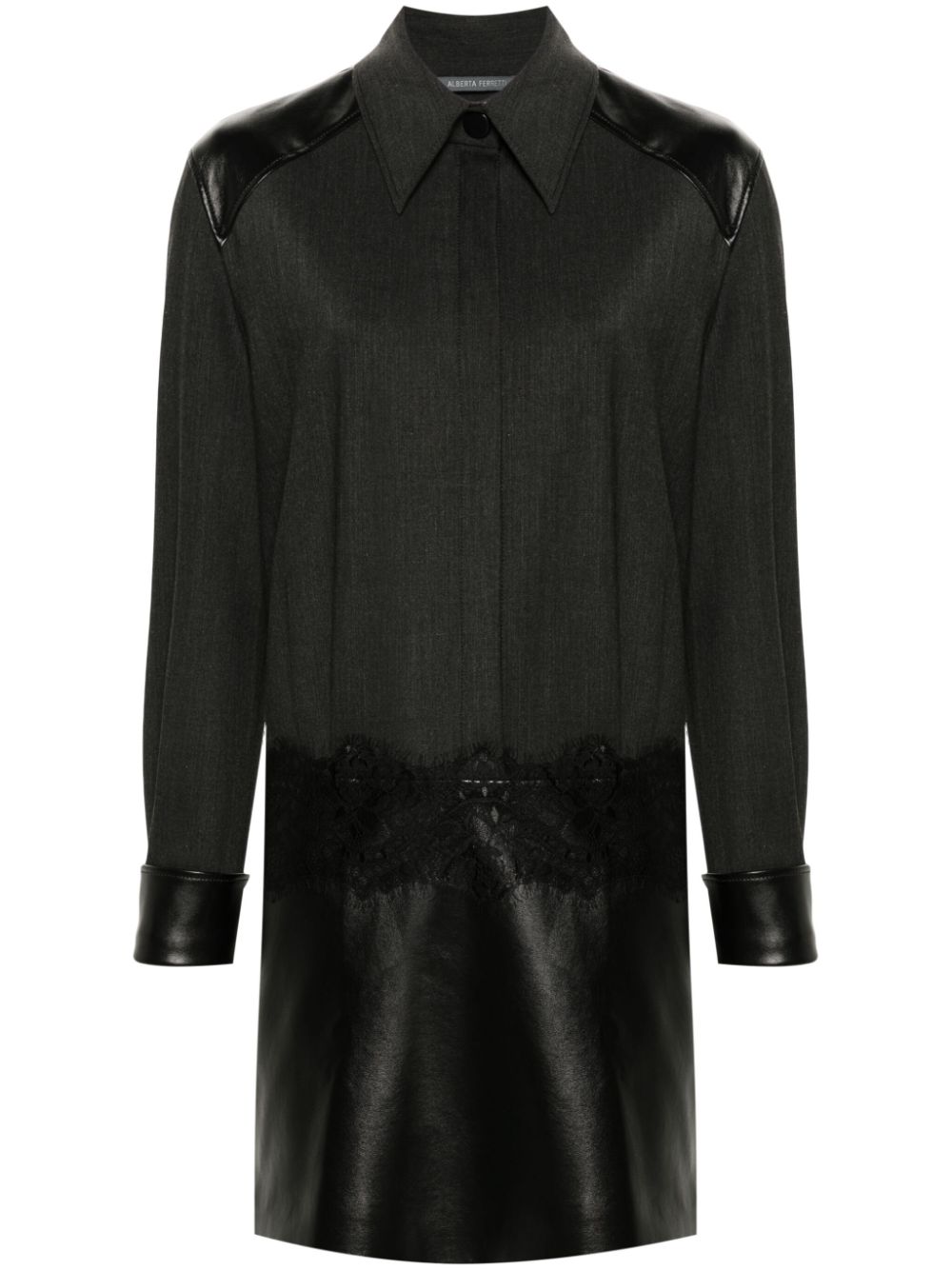 Panelled shirt-dress - Grey
