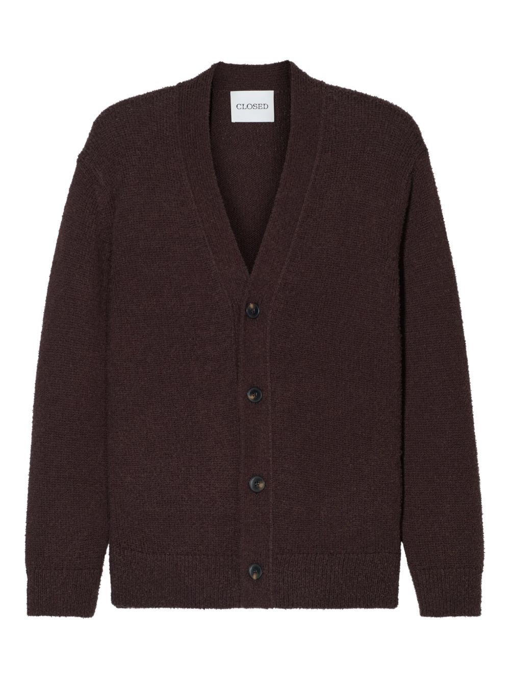 Button-up textured cardigan - Brown