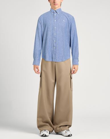 Man Shirt Light blue Size XXL Cotton, Linen