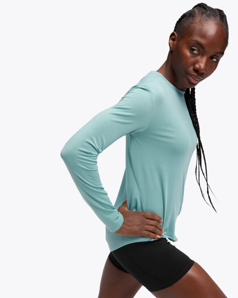 Women's HOKA Essential LS Tee Shirt in Sea Water