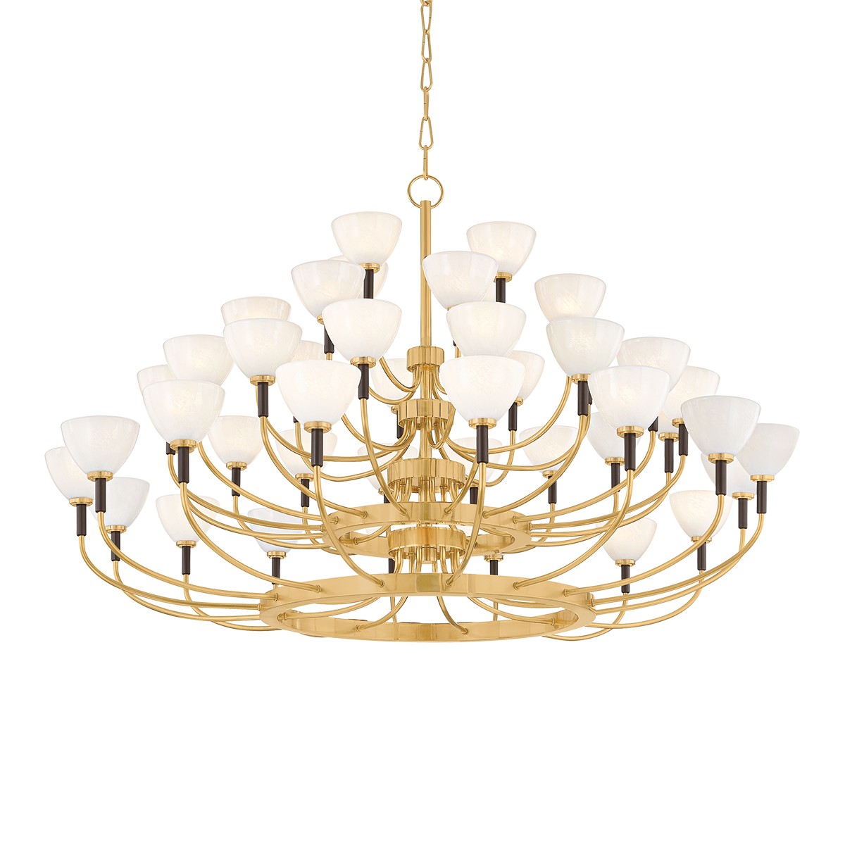Vintage Polished Brass Bronze LED Chandelier from the Brahma Collection