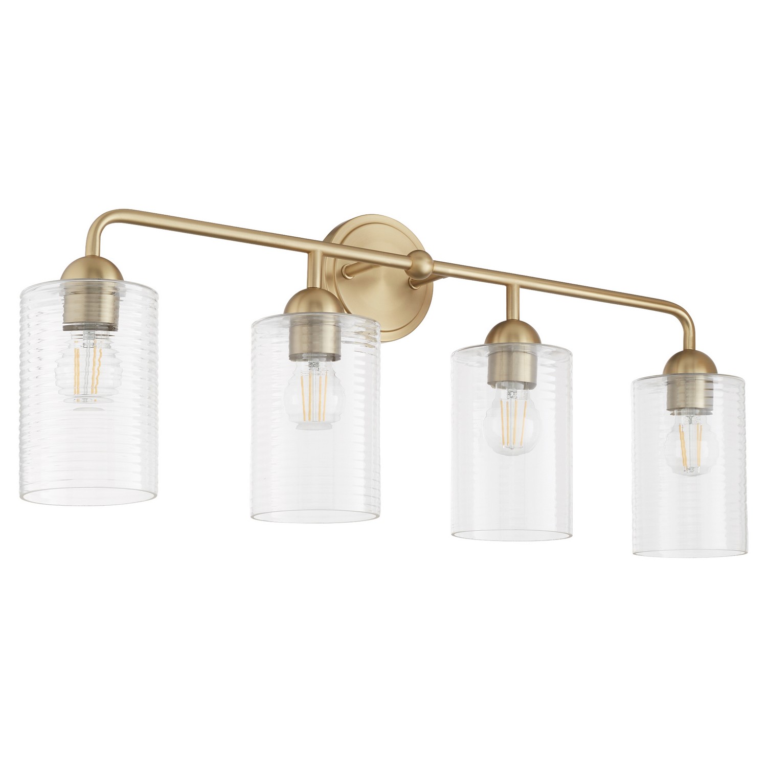 Aged Brass Four Light Vanity from the Charlotte Collection