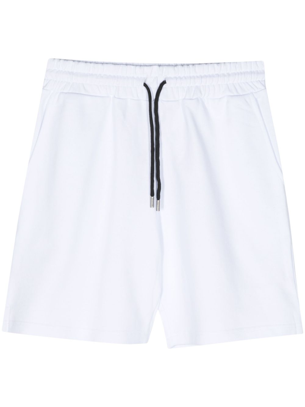 Colour-block cotton track shorts - White