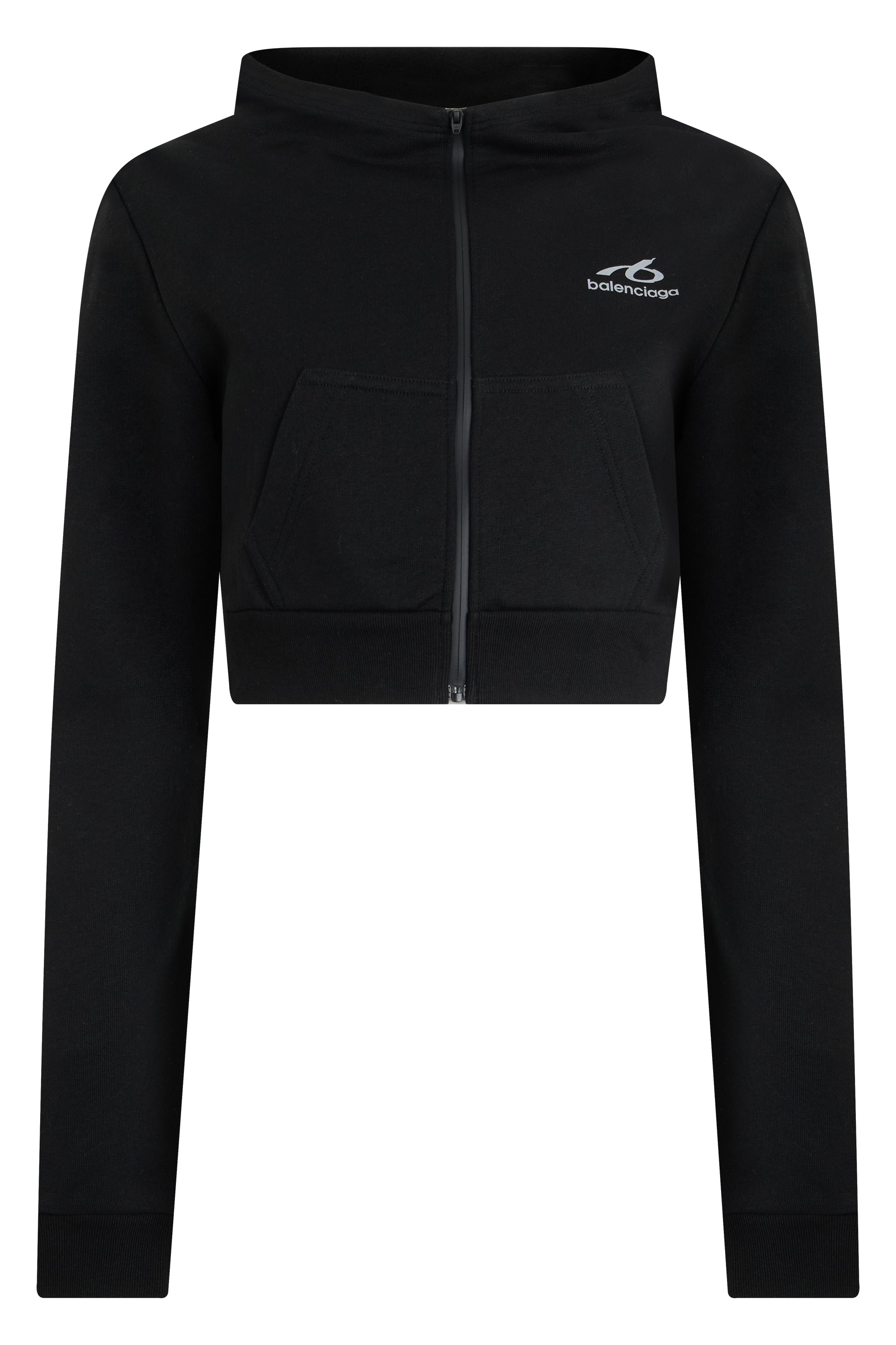 Cropped Zip Hoodie with Hood