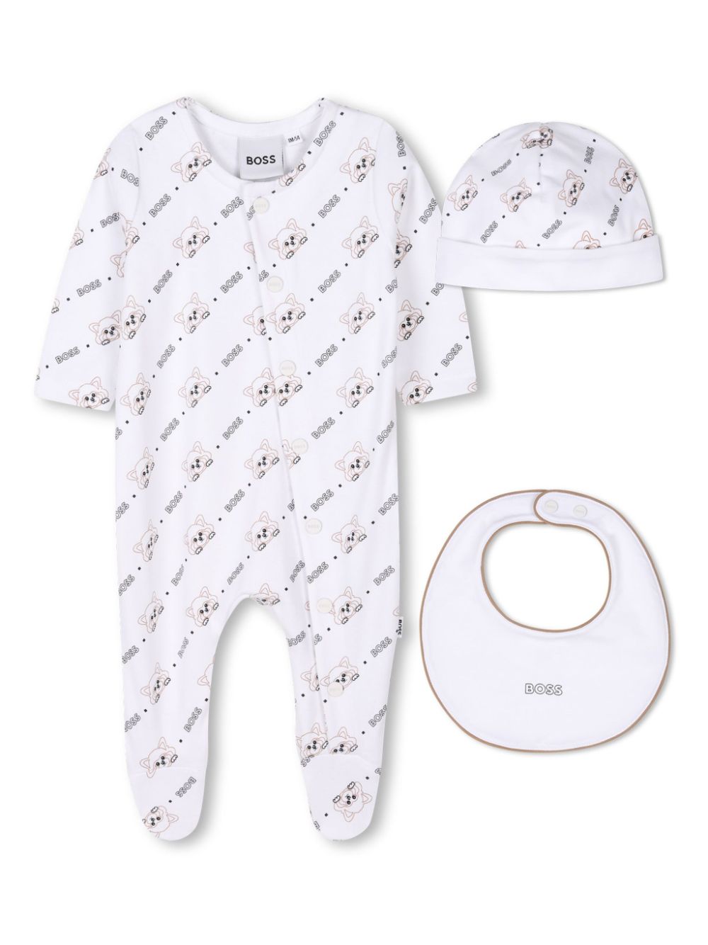Logo-print pajamas set - 10P WHITE