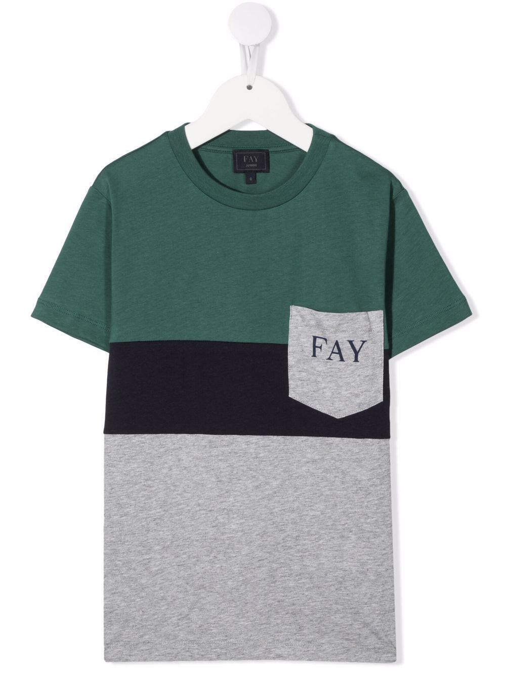 Colour-block cotton T-shirt - Grey