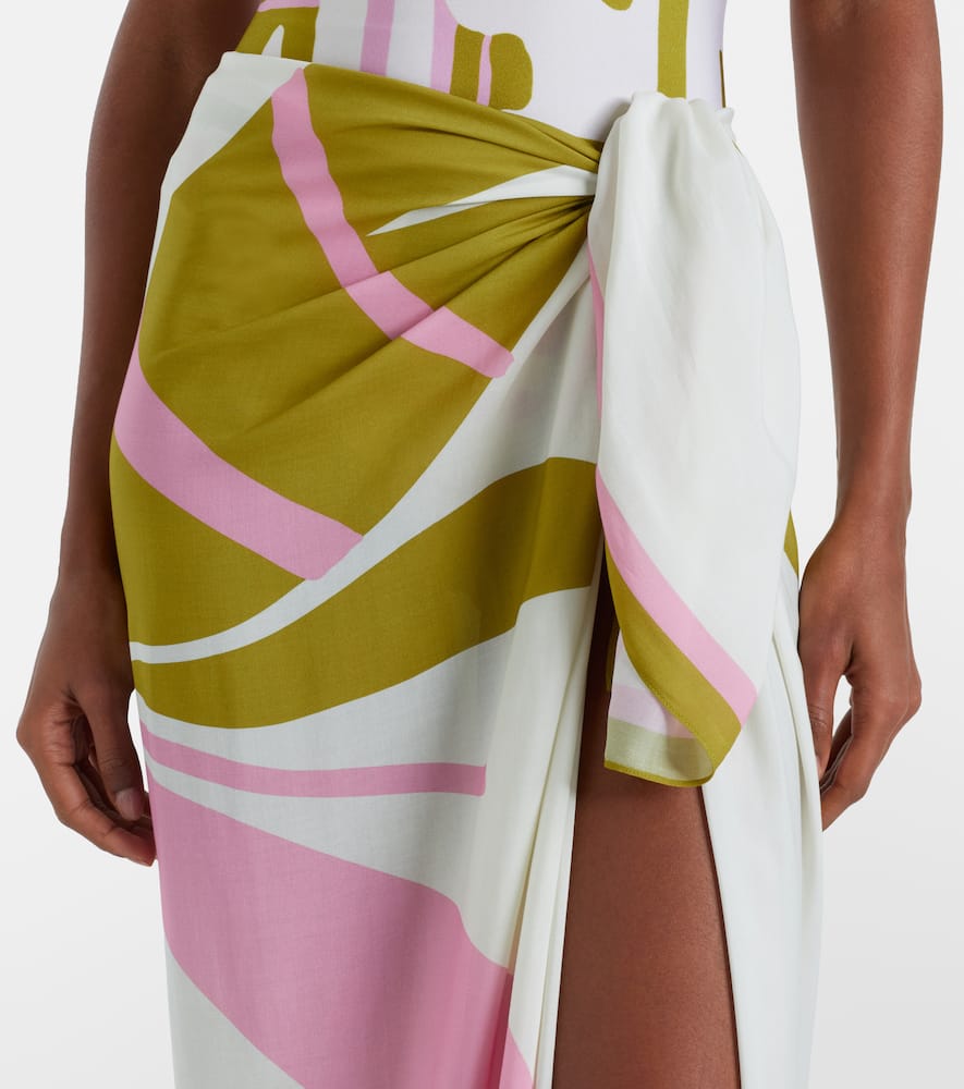 Balearic printed beach cover-up
