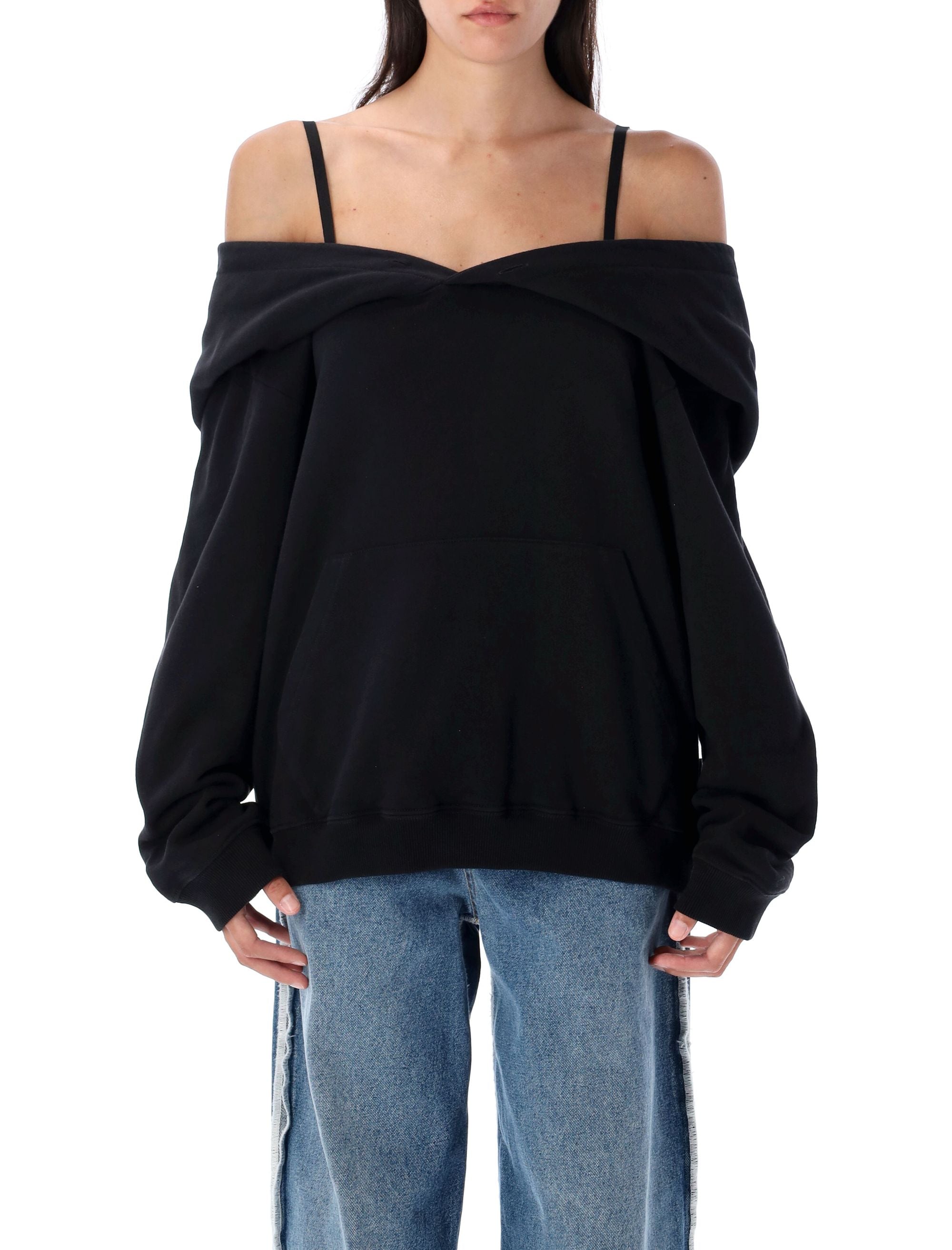 Off-shoulder Cotton Sweatshirt