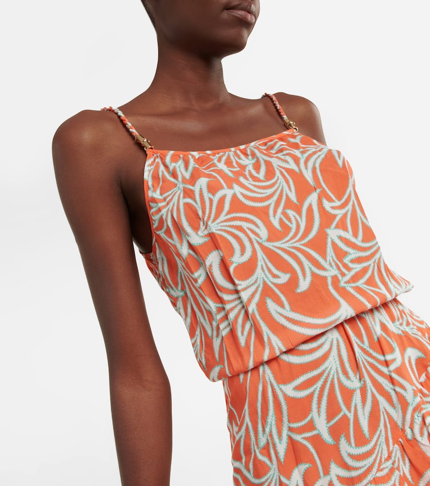 Printed ruffled minidress
