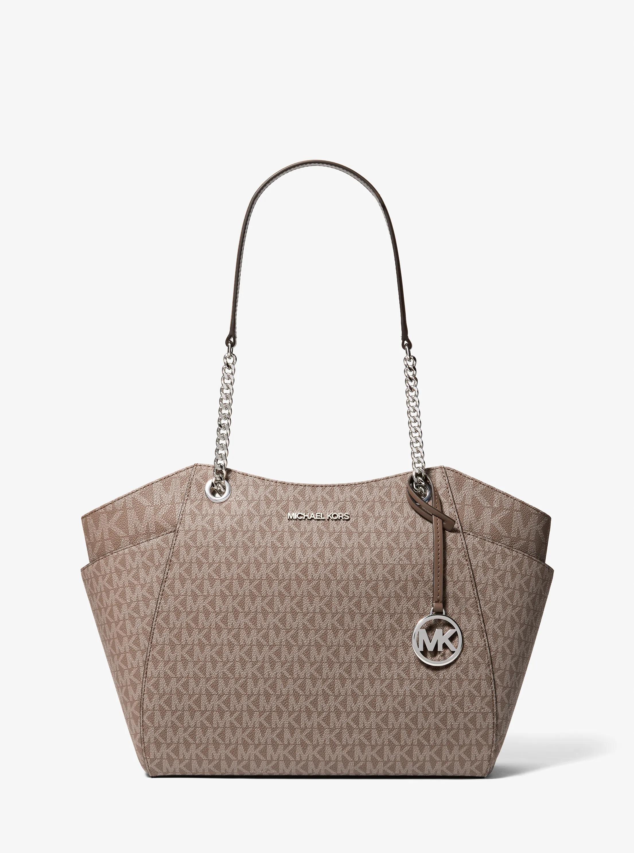 Jet Set Large Signature Logo Shoulder Bag in Grey - One Size
