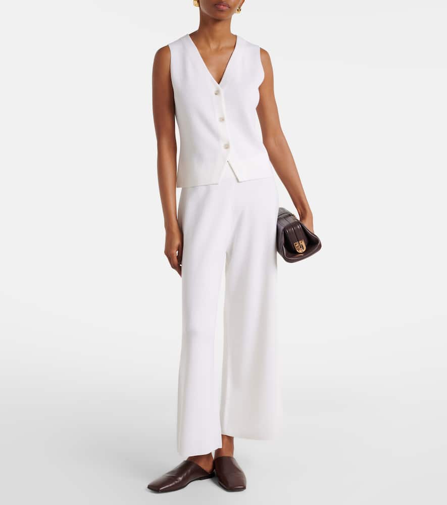 Virgin wool wide-leg pants