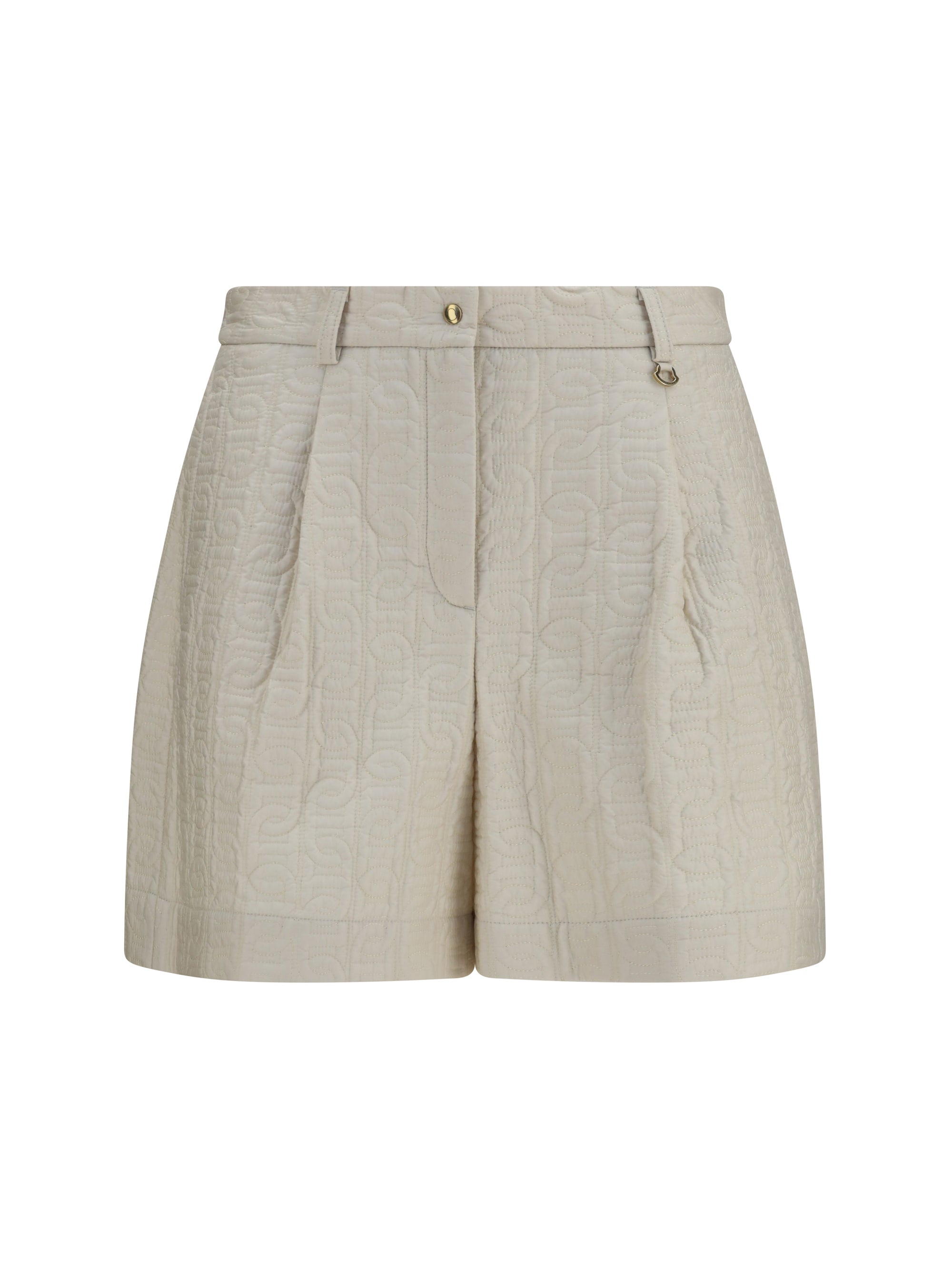 Logo Nylon Bermuda Shorts — Beige