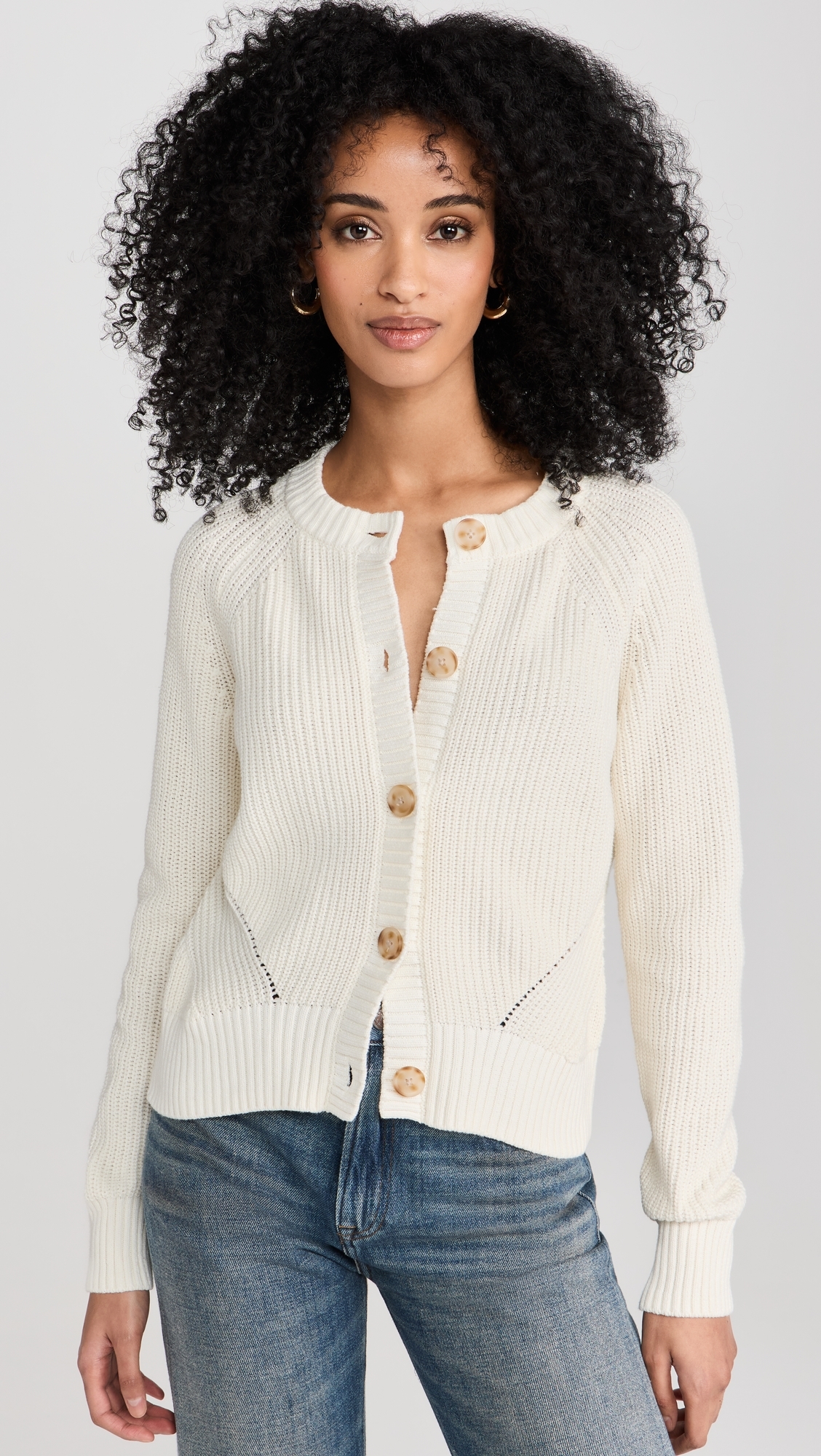 Sunwashed Fisherman Cardigan Egret