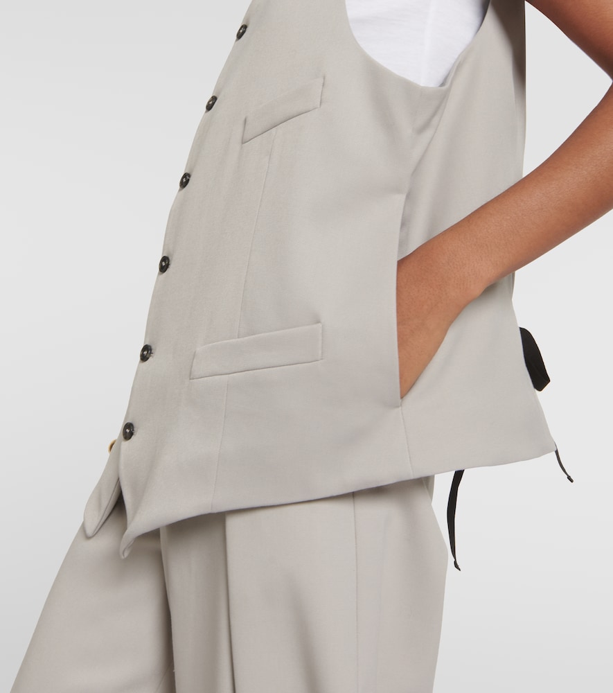Oversized wool-blend vest